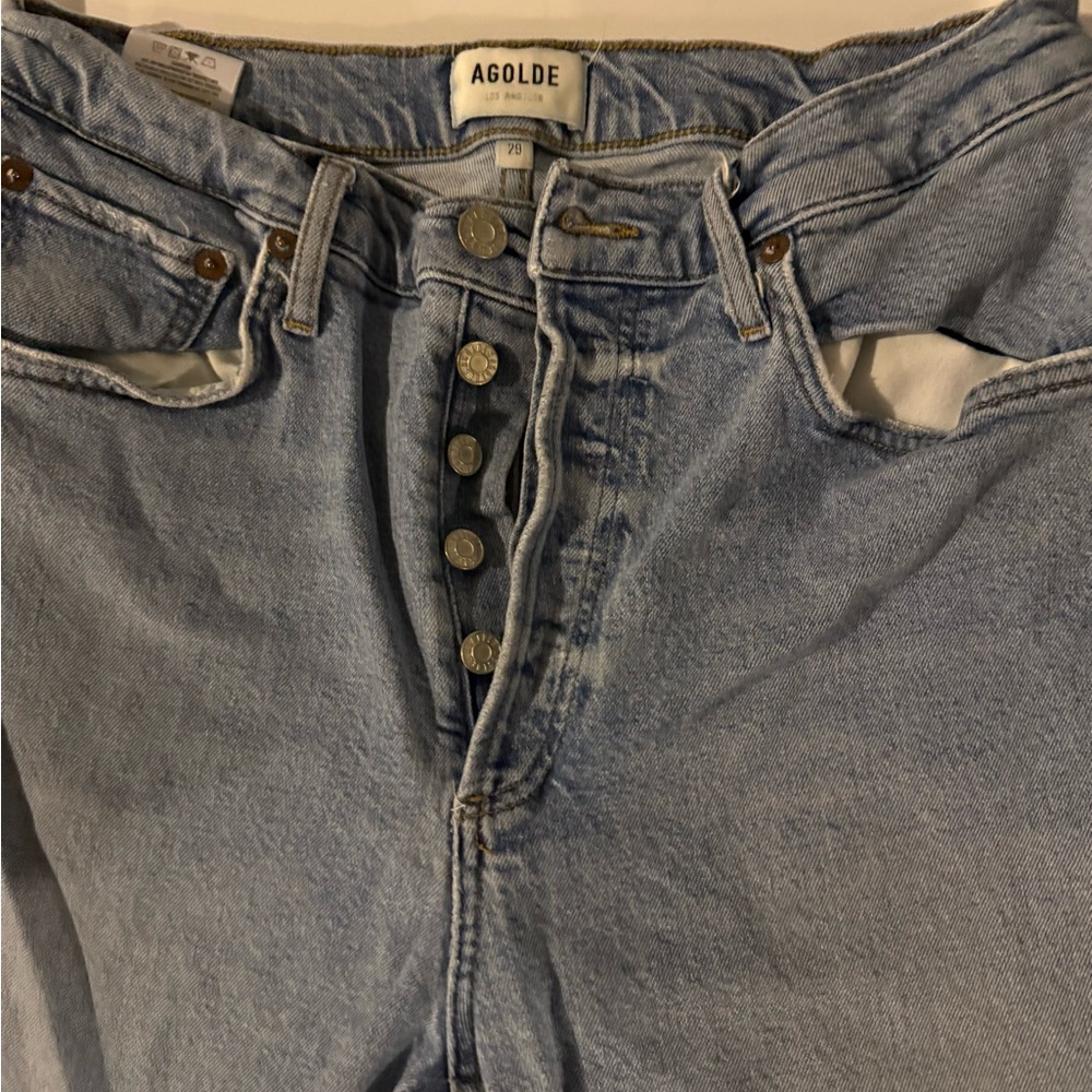 Agolde Light Blue Button-Fly Denim Jeans